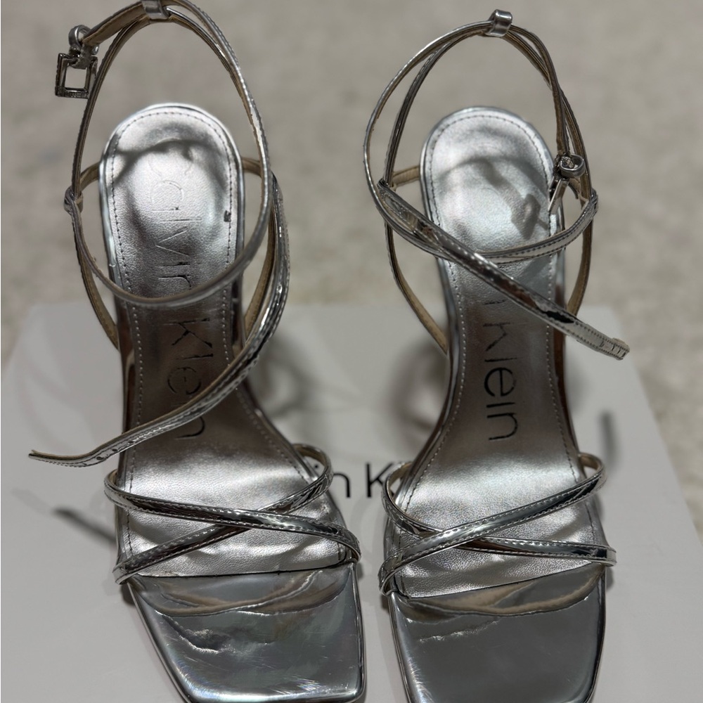Calvin Klein Metallic Silver Heels